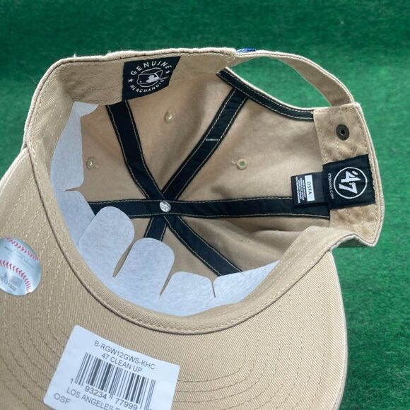 '47 Los Angeles Dodgers Clean Up Natural Adjustable Strap Hat Dad Cap - Picture 3 of 3